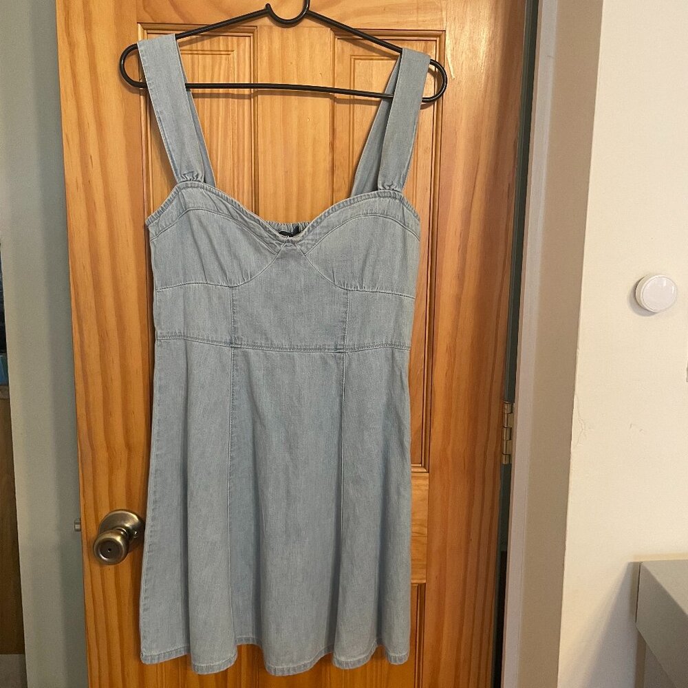 Gap Lightwash Denim Bustier Dress